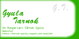 gyula tarnok business card